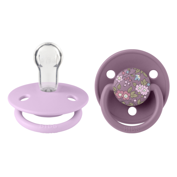 BIBS x LIBERTY - Set 2 suzete De Lux Chamomile Lawn Silicon, tetina rotunda, marime universala