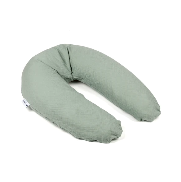 Doomoo - Perna mare 3 in 1 Comfy Big Tetra Green din bumbac organic: perna gravide, suport pentru hranire, suport pentru bebe