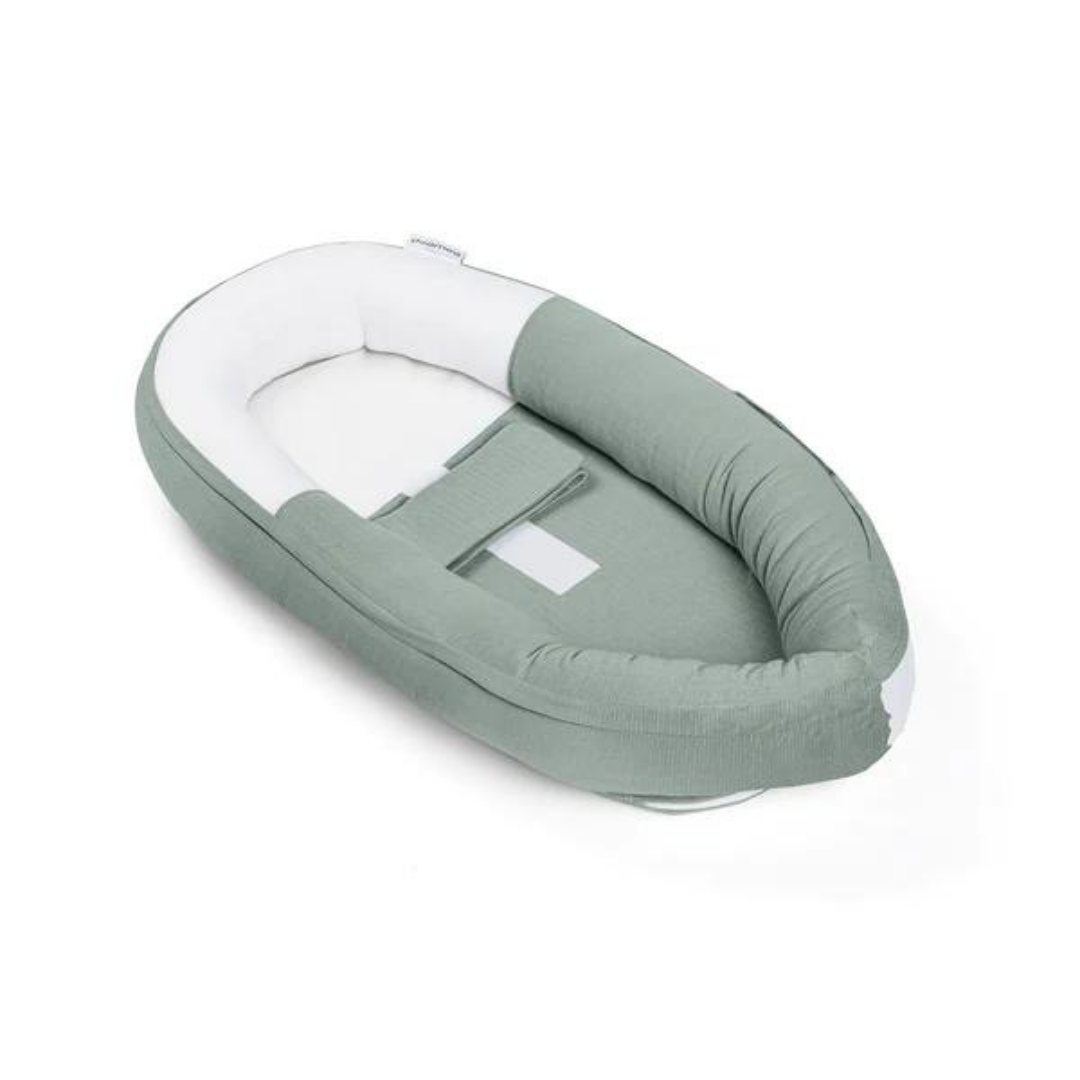 Doomoo - Baby Nest din bumbac organic Cocoon Tetra Jersey Green