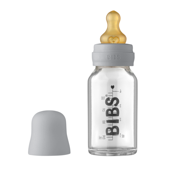 BIBS - Set complet biberon din sticla anticolici, 110 ml, Cloud