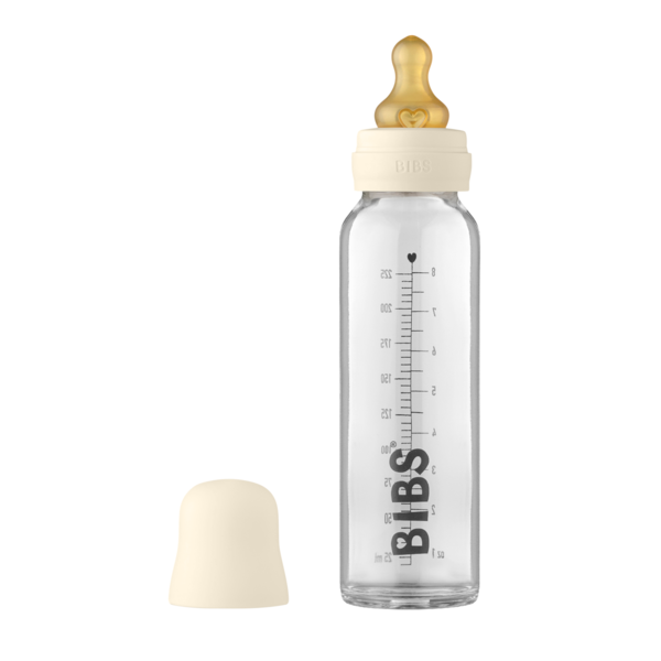 BIBS - Set complet biberon din sticla anticolici, 225 ml, Ivory