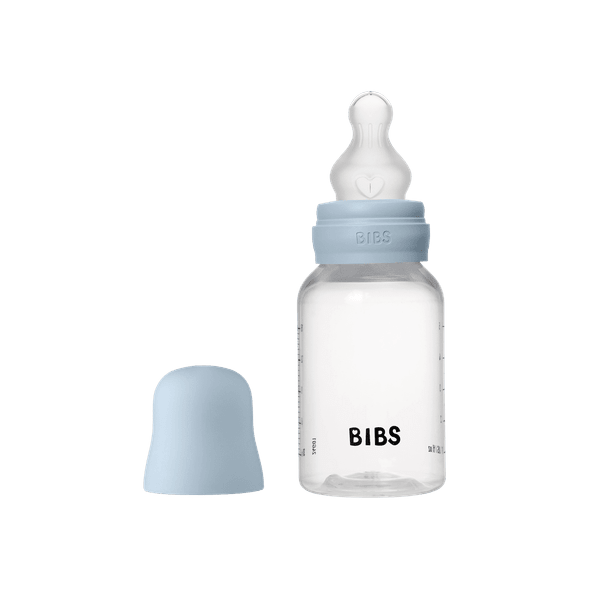 BIBS - Set complet biberon anticolici PP fara BPA, 150 ml, Silicon, Baby Blue