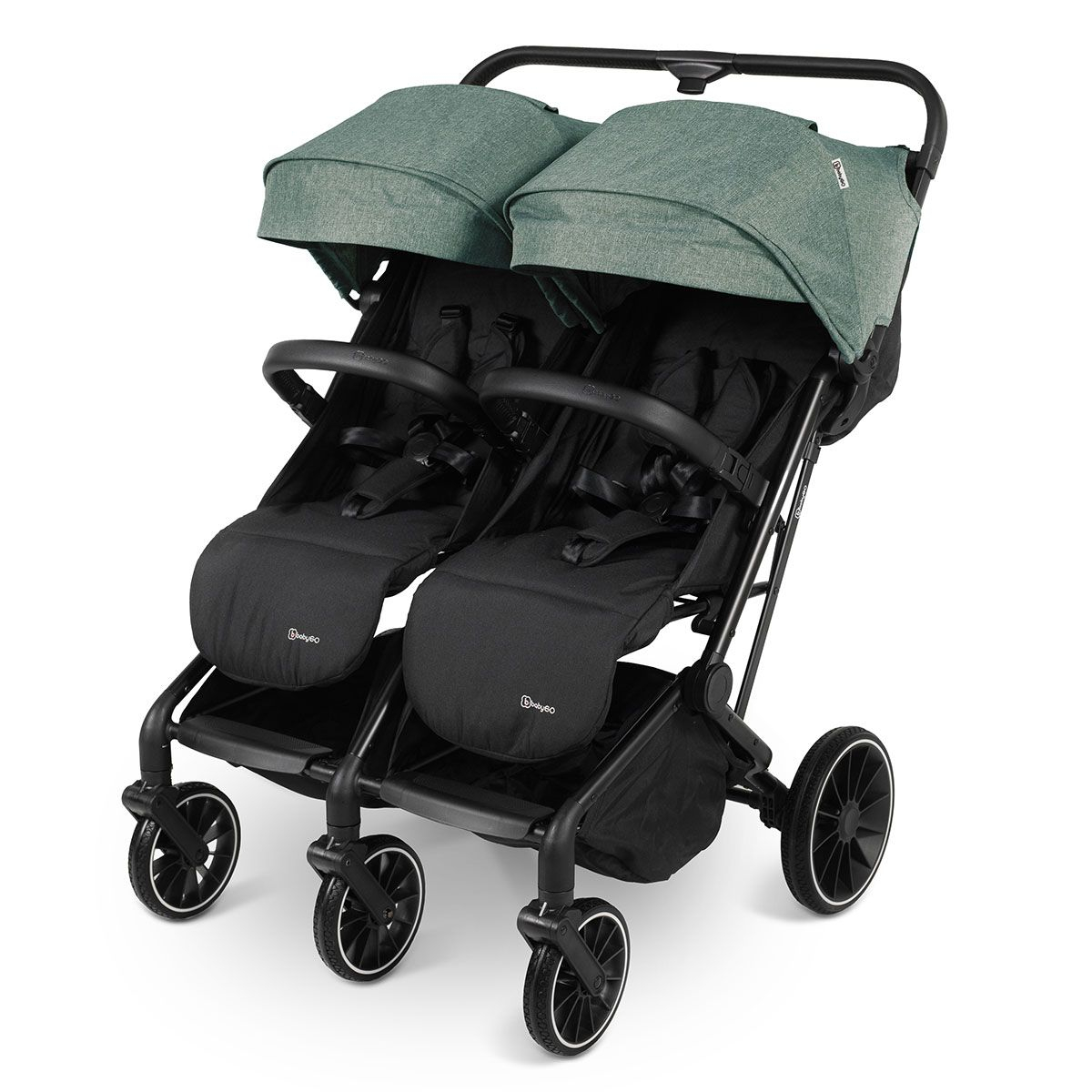 Carucior pliabil pentru gemeni BabyGo GoTwice, Green