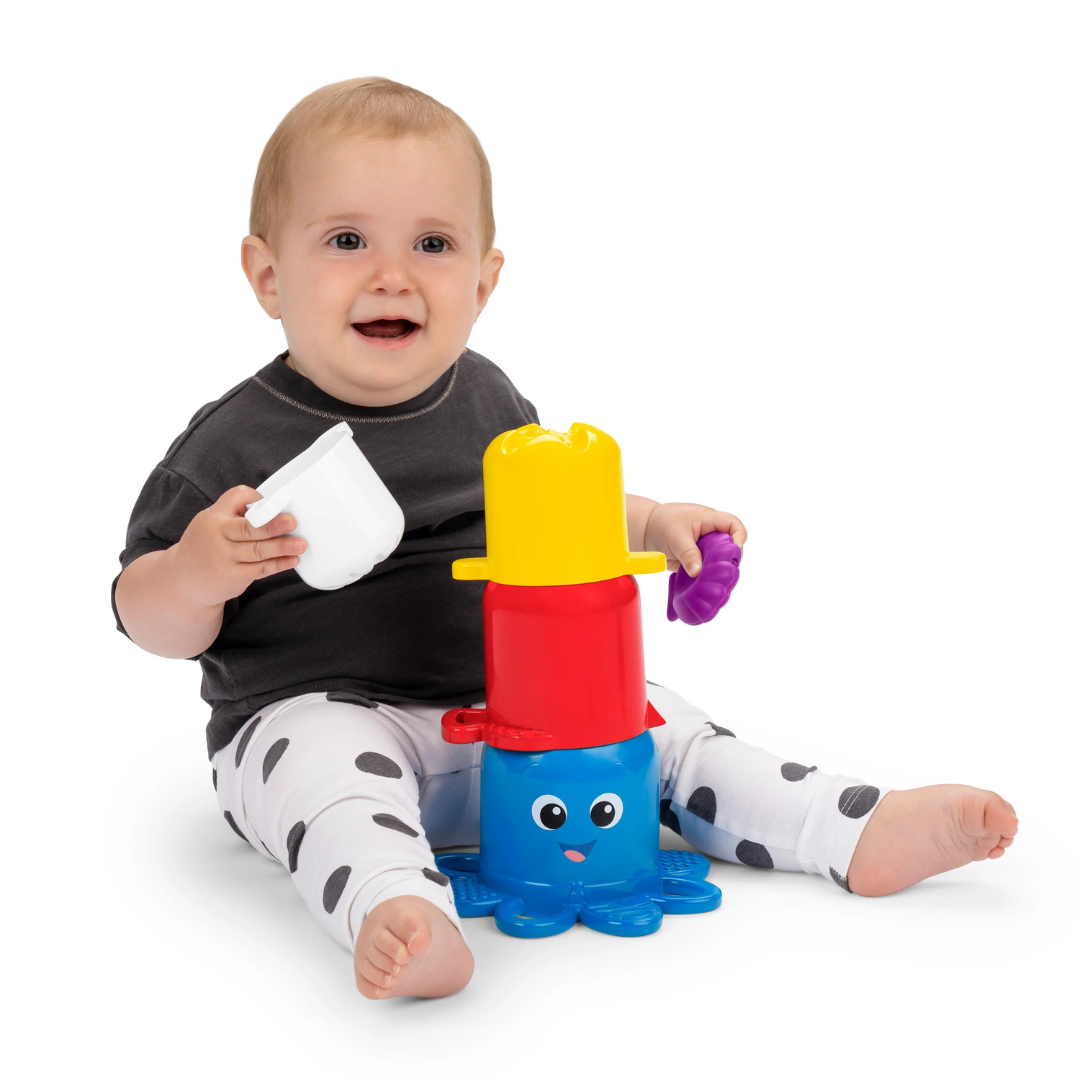 Baby Einstein - Set de pahare senzoriale pentru stivuire si scurgere, Ocean Explorers Opuss