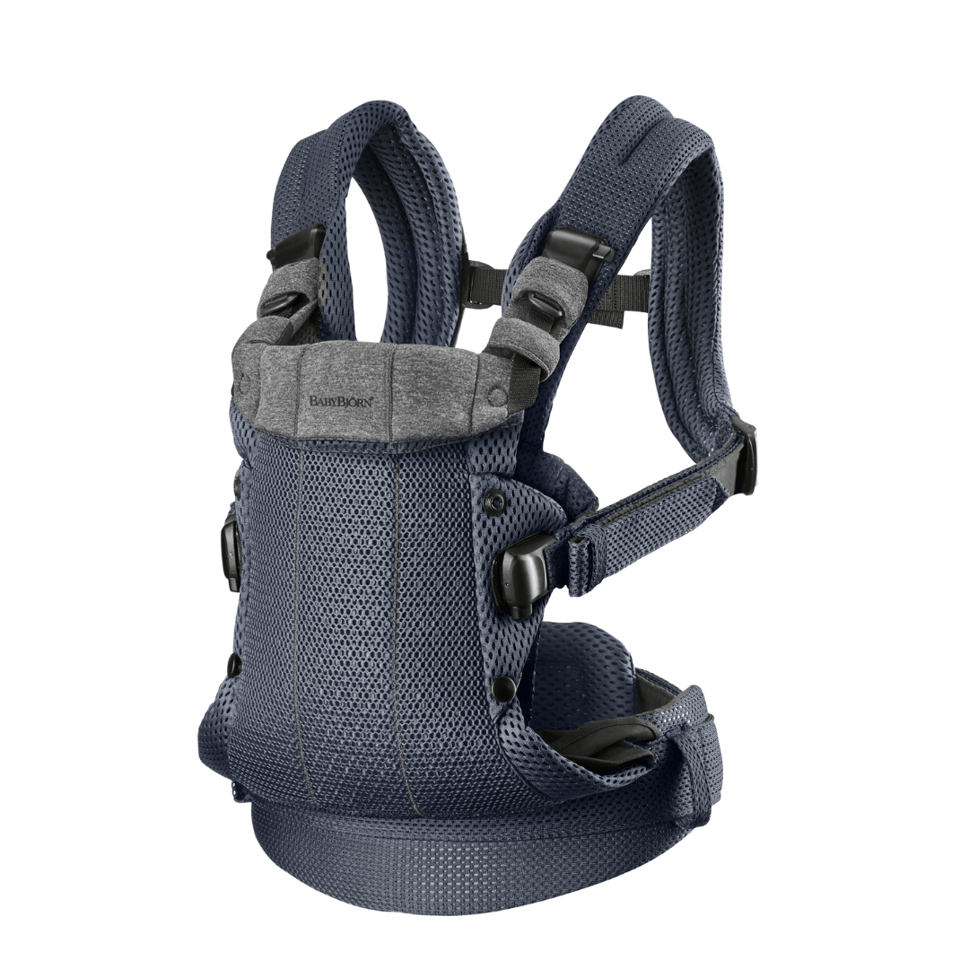 Marsupiu anatomic BabyBjorn  cu multiple pozitii de purtare colectia Harmony, 3D Mesh, Anthracite - Editie Limitata