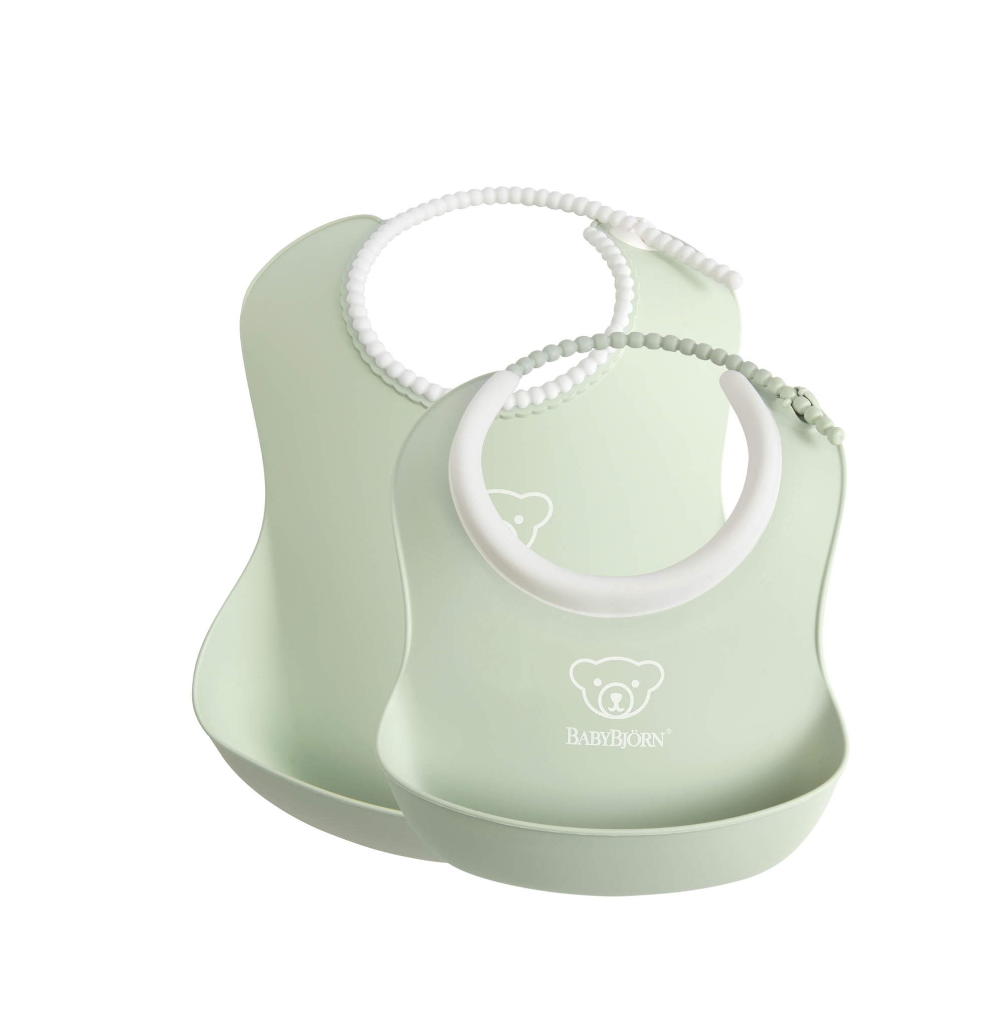 BabyBjorn Set 2 bavete – Baby Feeding Set Powder green