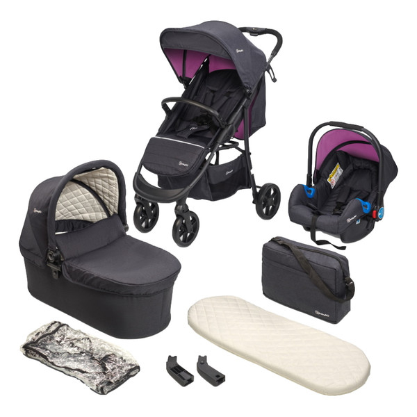 Carucior pentru copii babygo 3 in 1 style, rosa