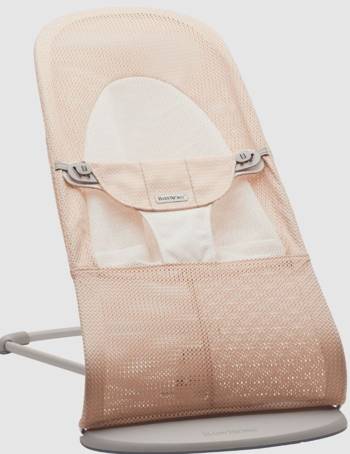 Balansoar din Mesh pentru copii BabyBjorn Balance Soft, Pearly Pink/White