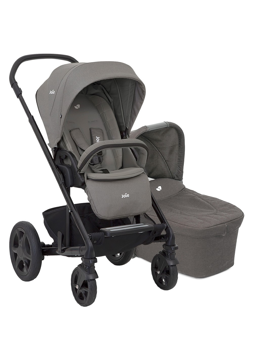 Carucior multifunctional pentru copii Joie Chrome DLX 2 in 1, Foggy Gray