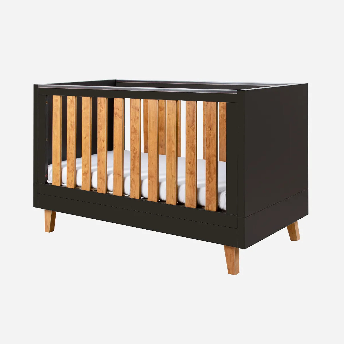Patut evolutiv 3 in 1 pentru copii Tutti Bambini Como,  Slate Grey & Rosewood