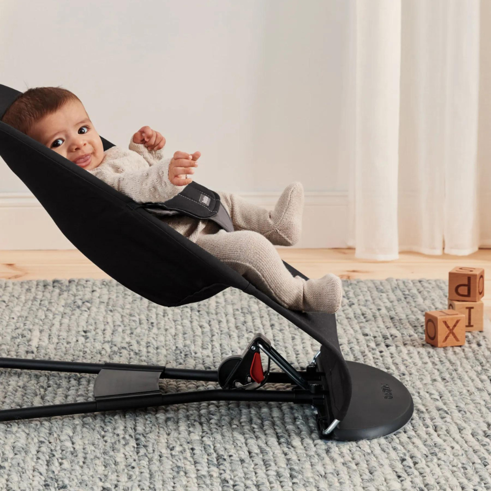 Balansoar din tesatura pentru copii Baby Bjorn Balance Soft, Black/ Dark Gray