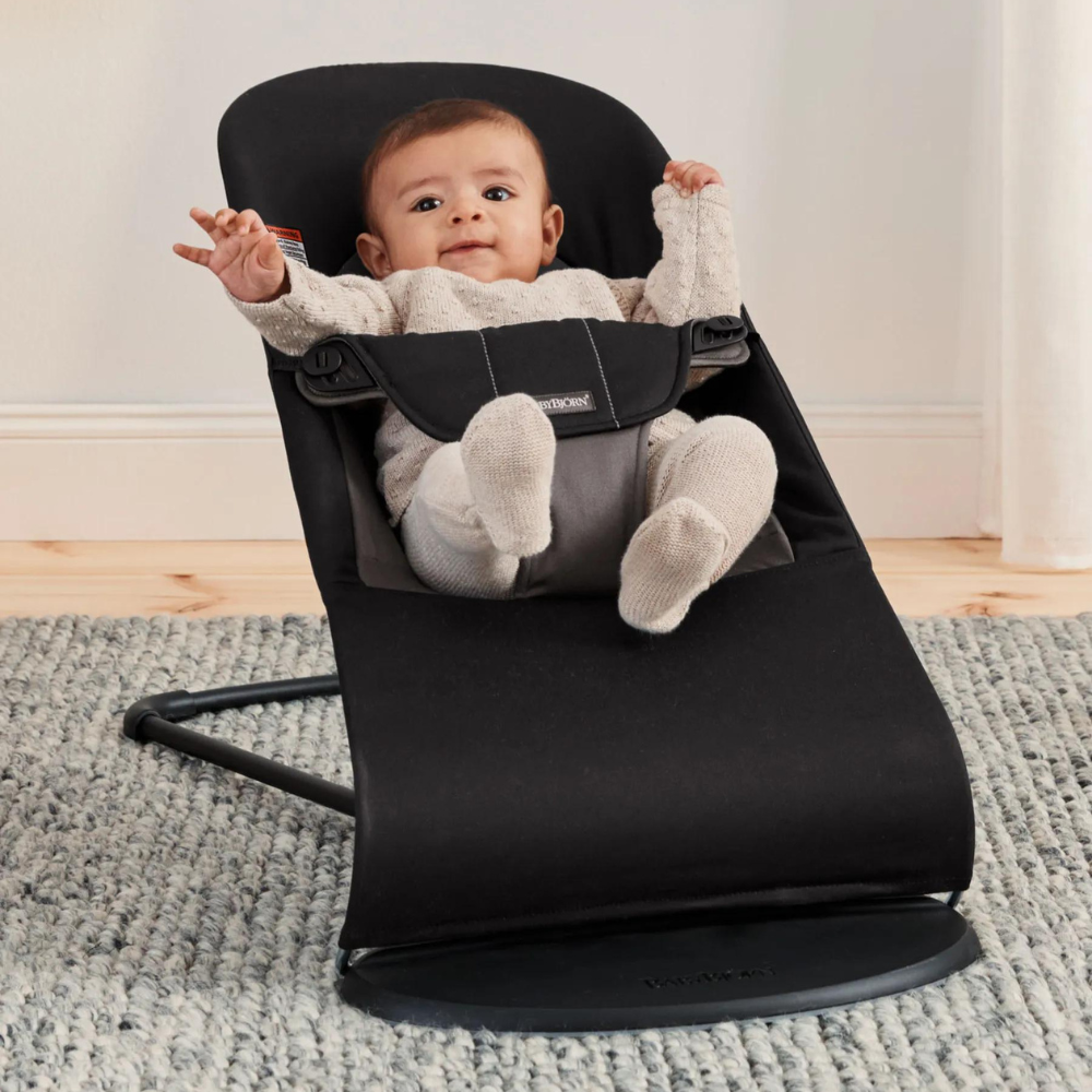 Balansoar din tesatura pentru copii Baby Bjorn Balance Soft, Black/ Dark Gray
