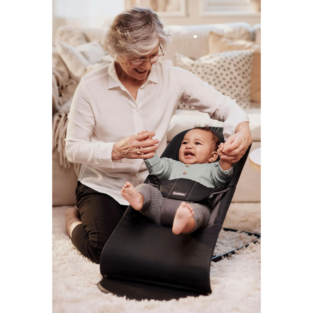 Balansoar din tesatura pentru copii Baby Bjorn Balance Soft, Black/ Dark Gray