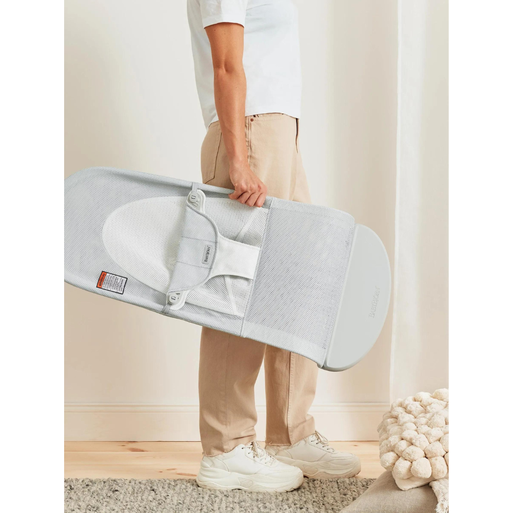 Balansoar din mesh pentru copii Baby Bjorn Balance Soft, Silver/ White