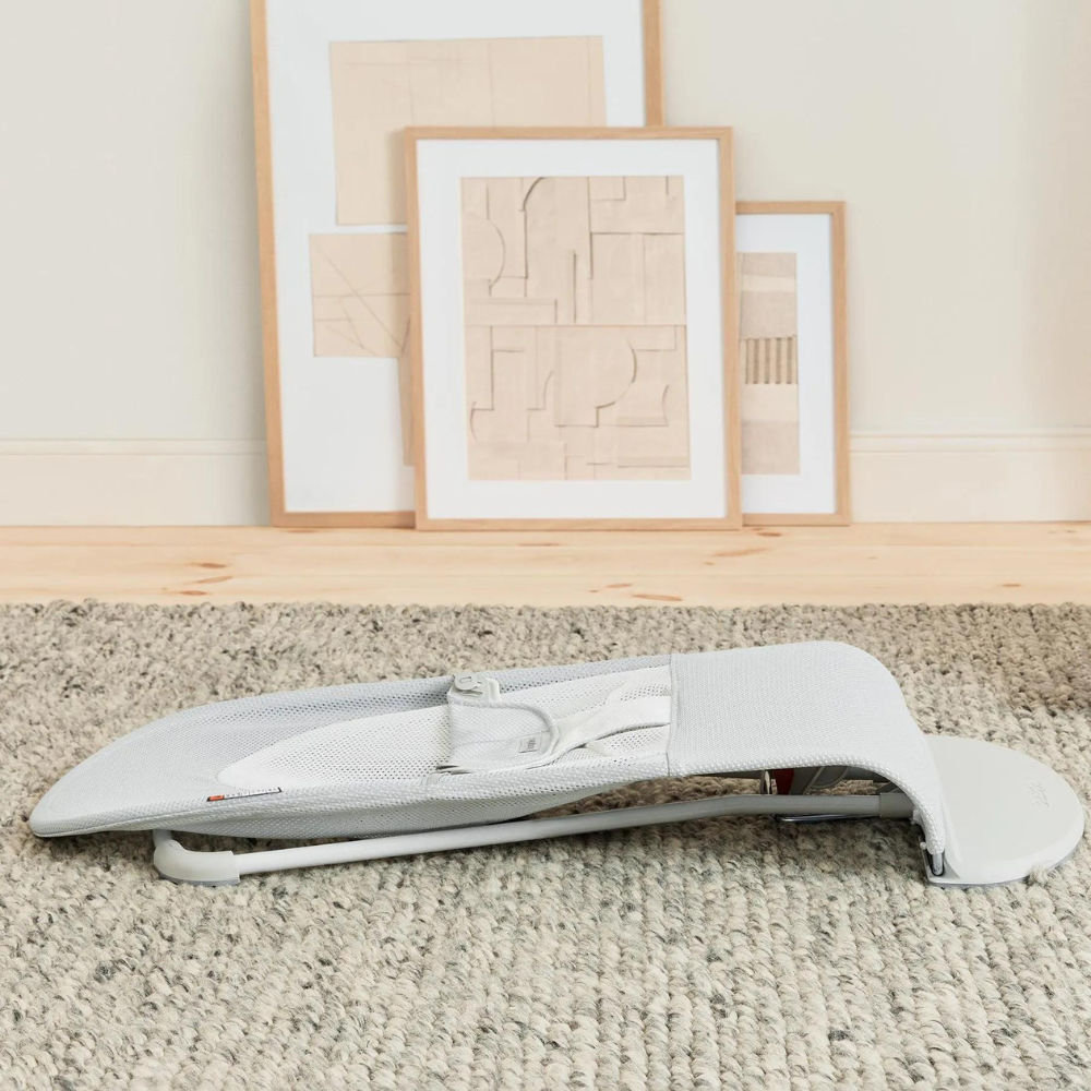 Balansoar din mesh pentru copii Baby Bjorn Balance Soft, Silver/ White