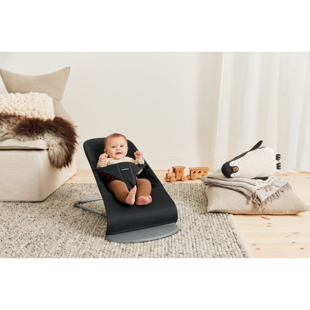Balansoar din tesatura matlasata cu aspect Clasic pentru copii Baby Bjorn Balance Bliss, Black