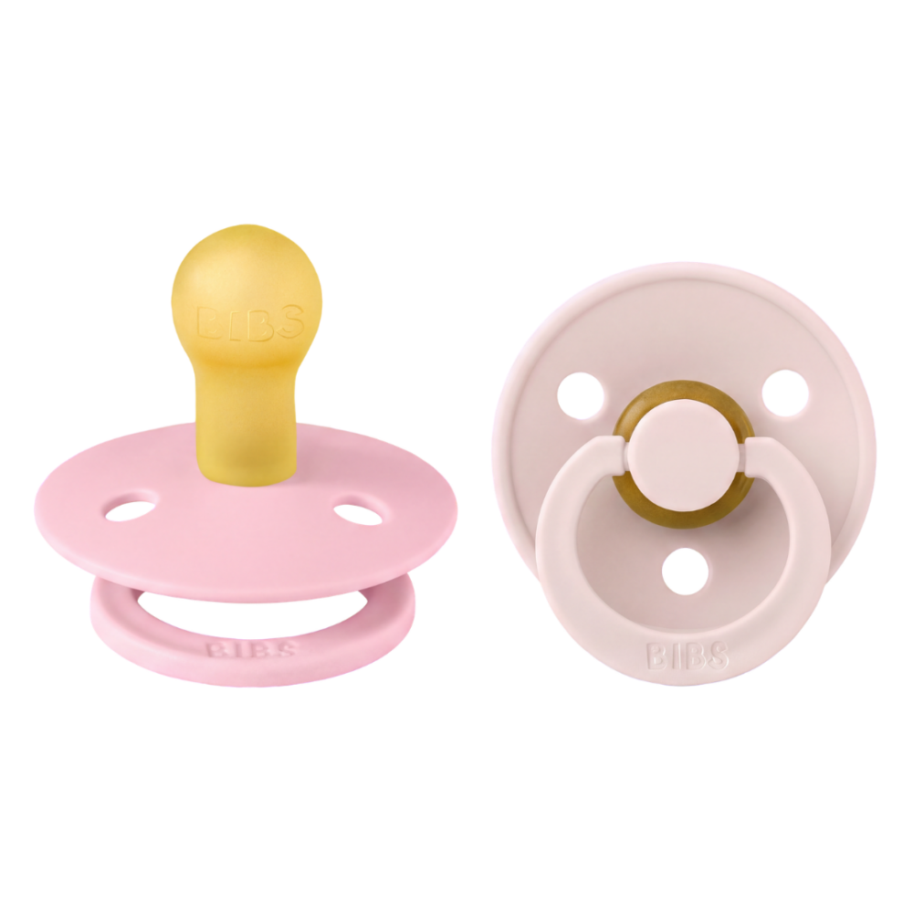 BIBS - Set 2 suzete Colour Latex, tetina rotunda, 0 luni +