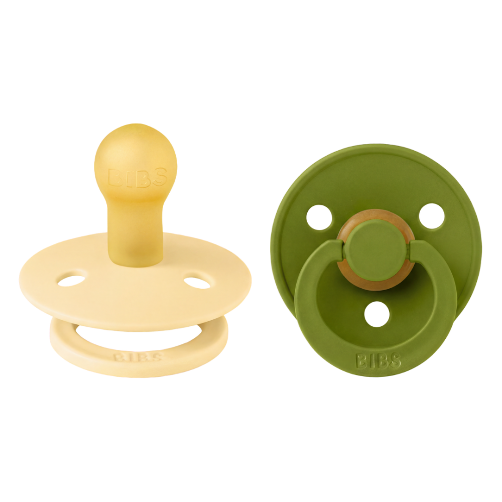 BIBS - Set 2 suzete Colour Latex, tetina rotunda, 0 luni +