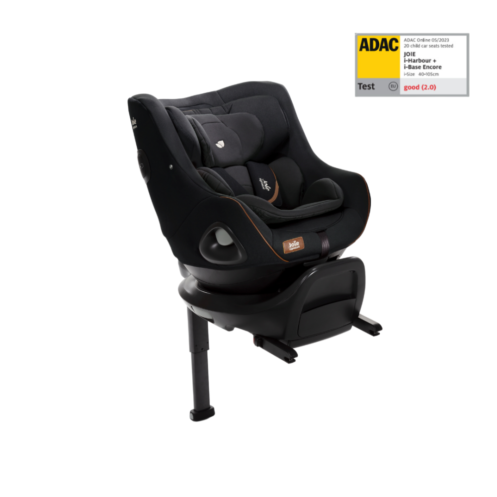 Set scaun auto rotativ i-Size Joie i-Harbour Signature Eclipse, 40-105 cm + Baza i-Size i-Base Encore, testat ADAC si certificat R129
