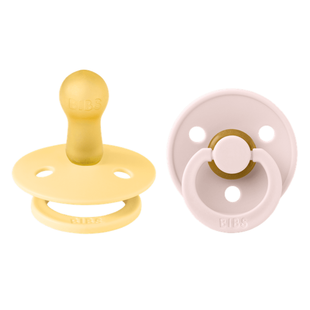 BIBS - Set 2 suzete Colour Latex, tetina rotunda, 6 luni +