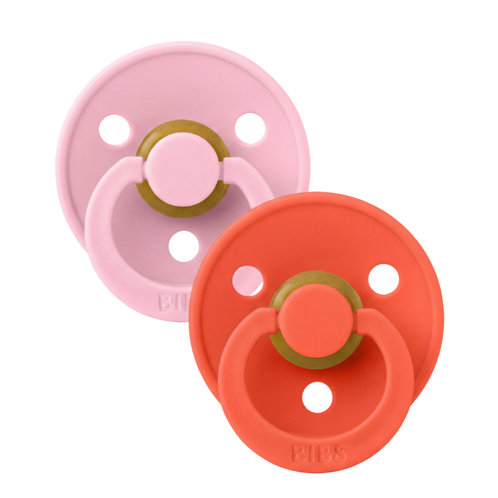 BIBS - Set 2 suzete Colour Latex, tetina rotunda, 18 luni +