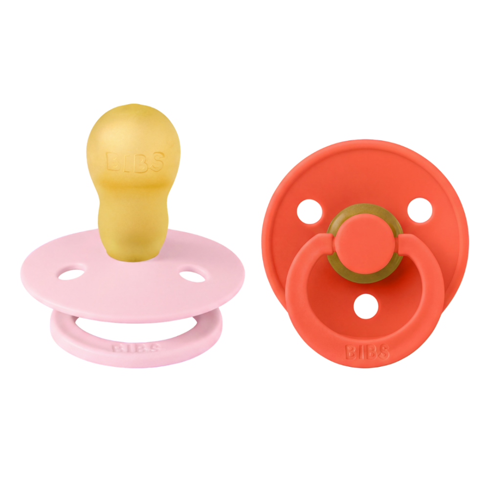 BIBS - Set 2 suzete Colour Latex, tetina rotunda, 18 luni +