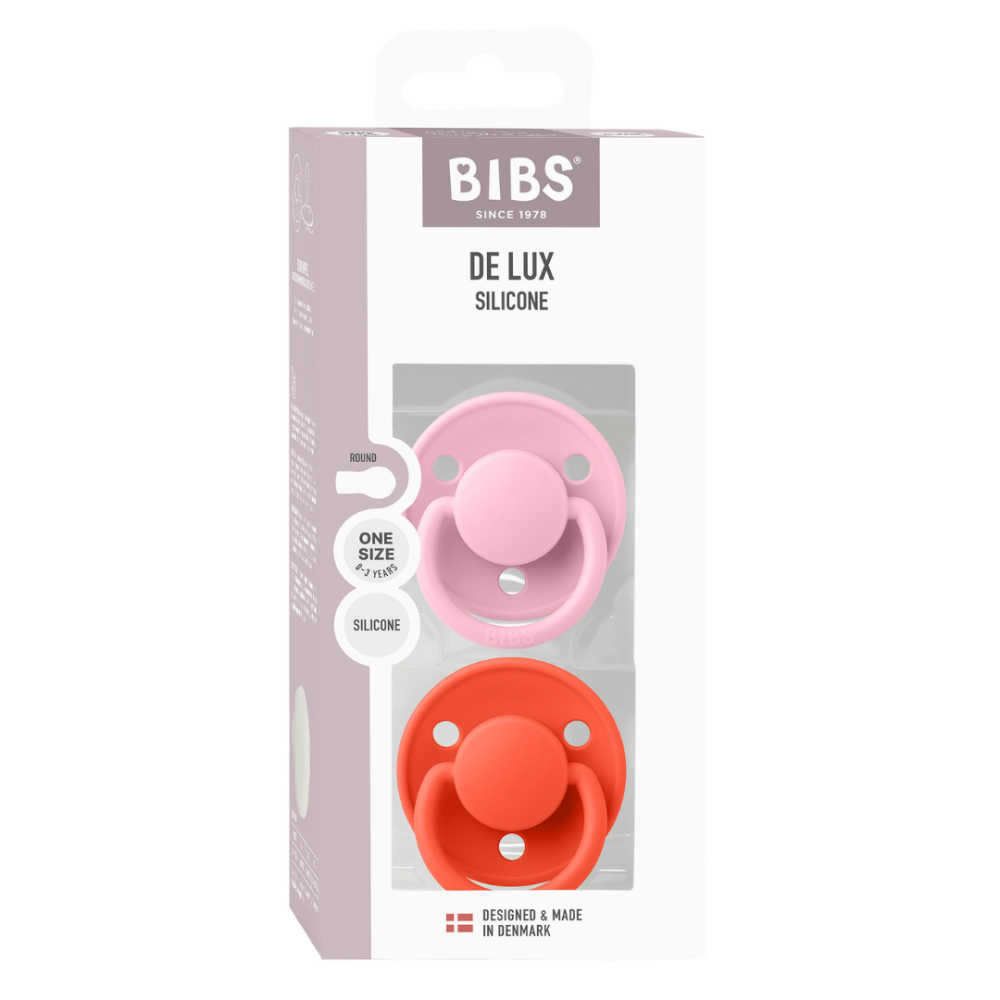BIBS - Set 2 suzete De Lux Silicon, tetina rotunda, marime universala