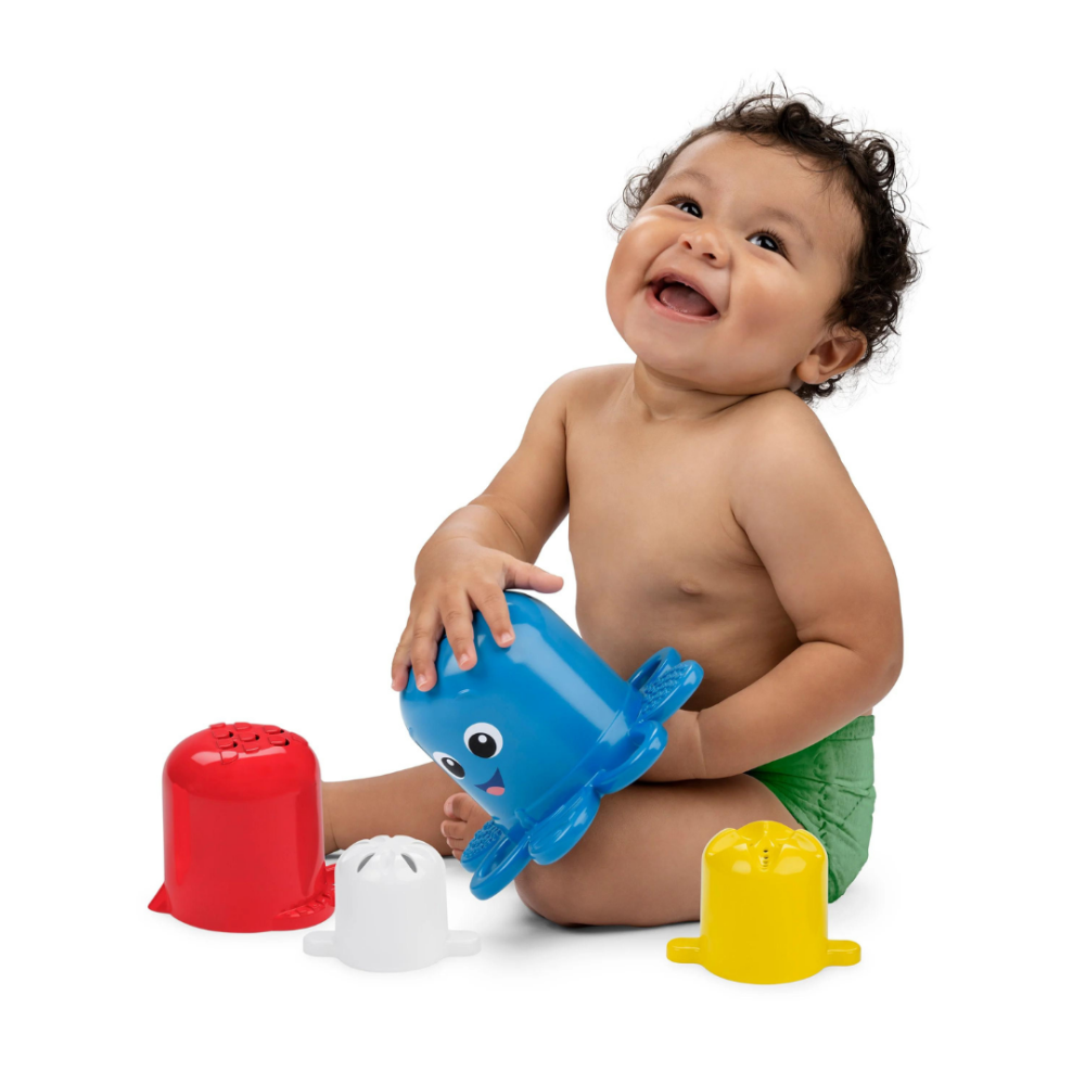 Baby Einstein - Set de pahare senzoriale pentru stivuire si scurgere, "Ocean Explorers Opuss"