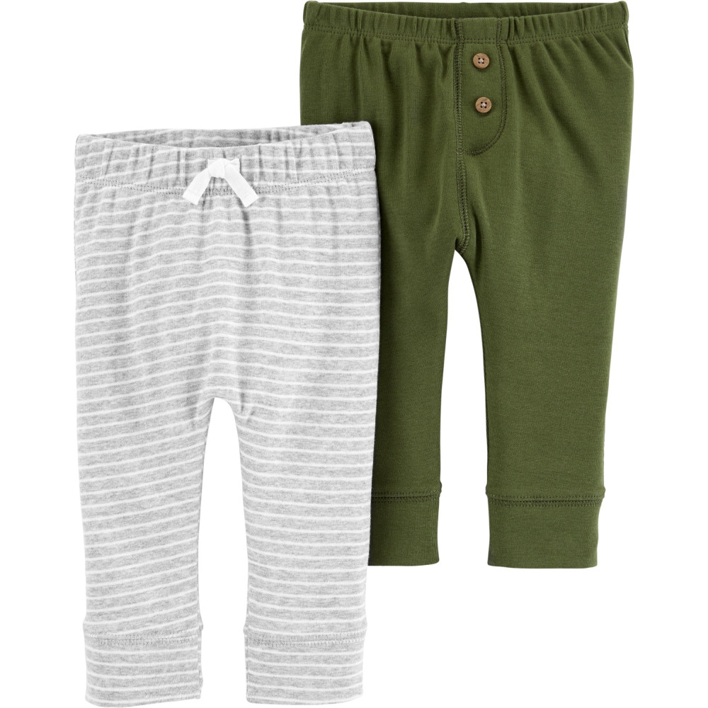Carter's Set 2 piese pantaloni verde/gri