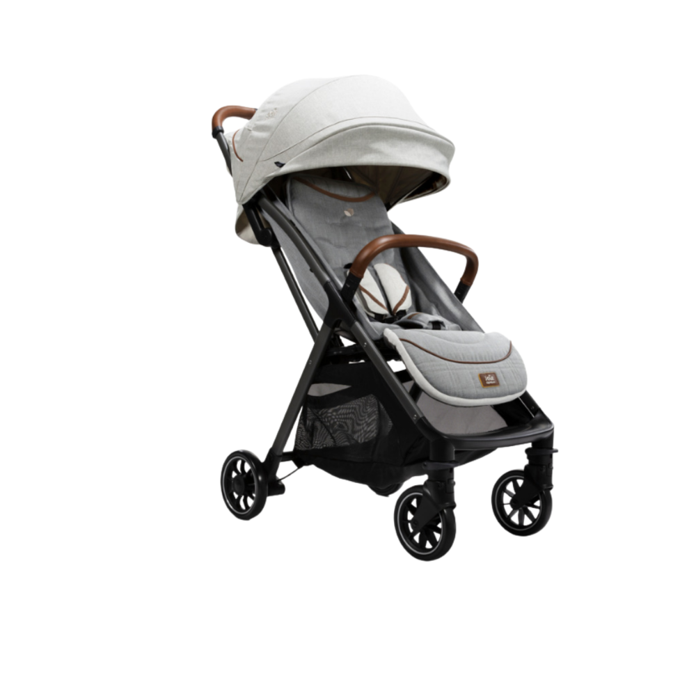 Carucior pentru copii Joie Parcel ultracompact 2 in 1, nastere - 22 kg, Signature Oyster (Carucior Parcel Oyster + Landou Ramble XL Oyster)