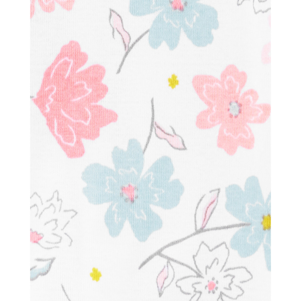 Carter’s Pijama alba cu flori 100% Bumbac Organic