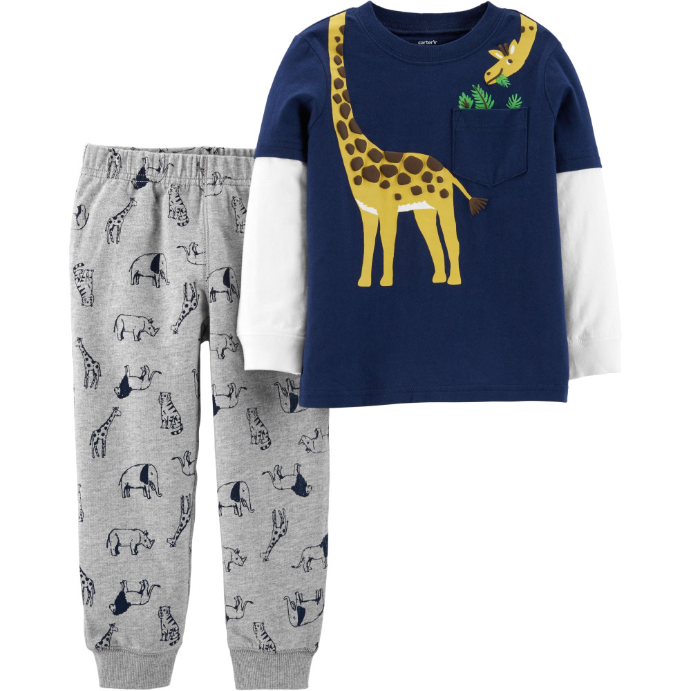 Carter’s Set 2 Piese Girafă bluză & pantaloni 100% bumbac