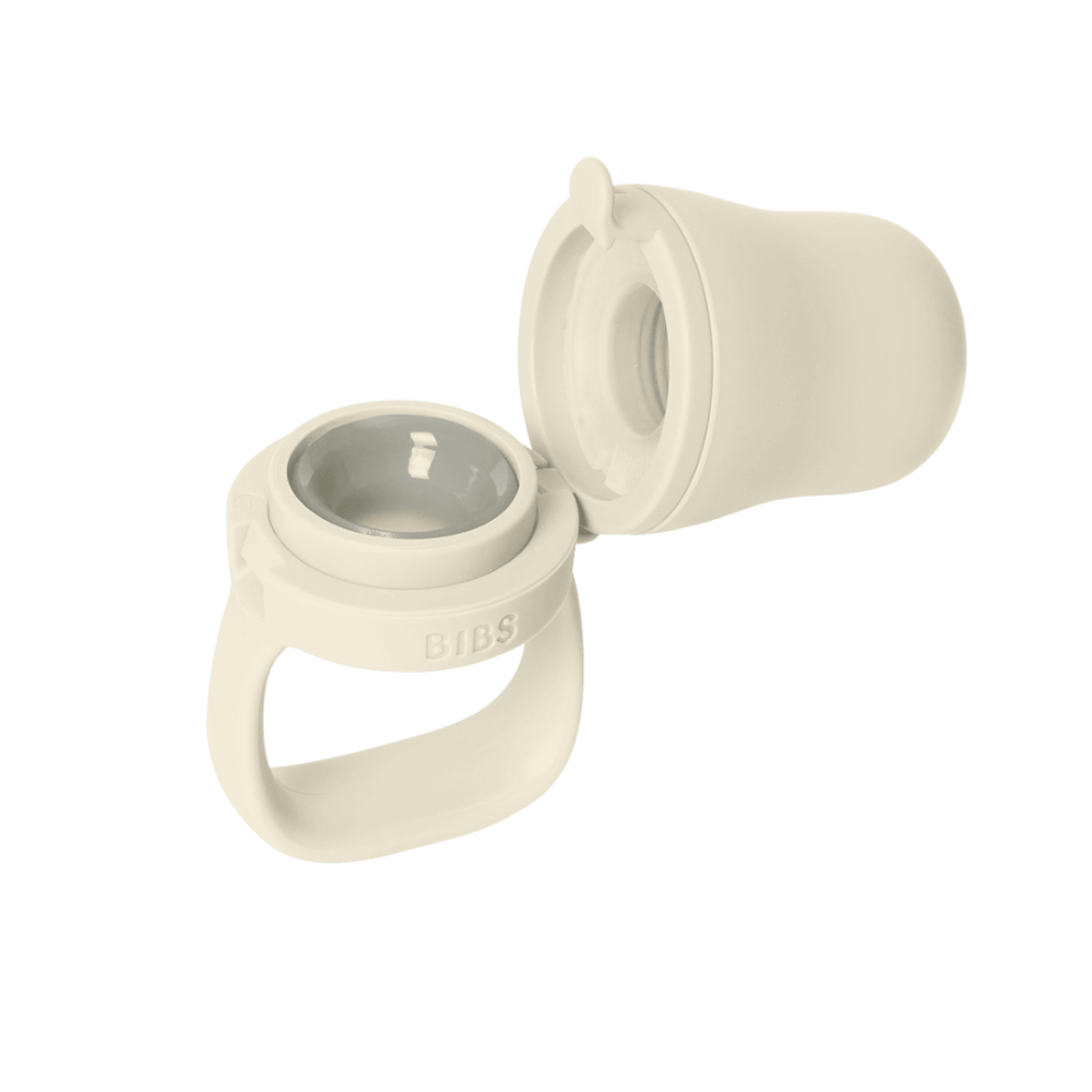 Dispozitiv de hranire BIBS Baby Feeder cu 2 tetine din silicon, Ivory