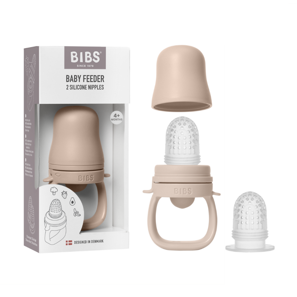 Dispozitiv de hranire BIBS Baby Feeder cu 2 tetine din silicon, Blush