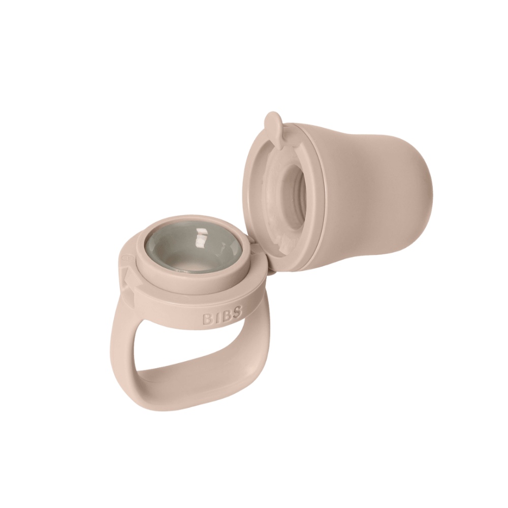 Dispozitiv de hranire BIBS Baby Feeder cu 2 tetine din silicon, Blush