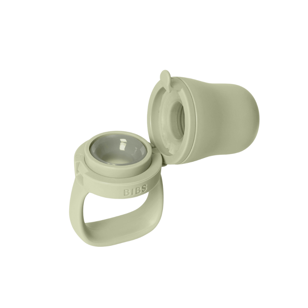Dispozitiv de hranire BIBS Baby Feeder cu 2 tetine din silicon, Sage