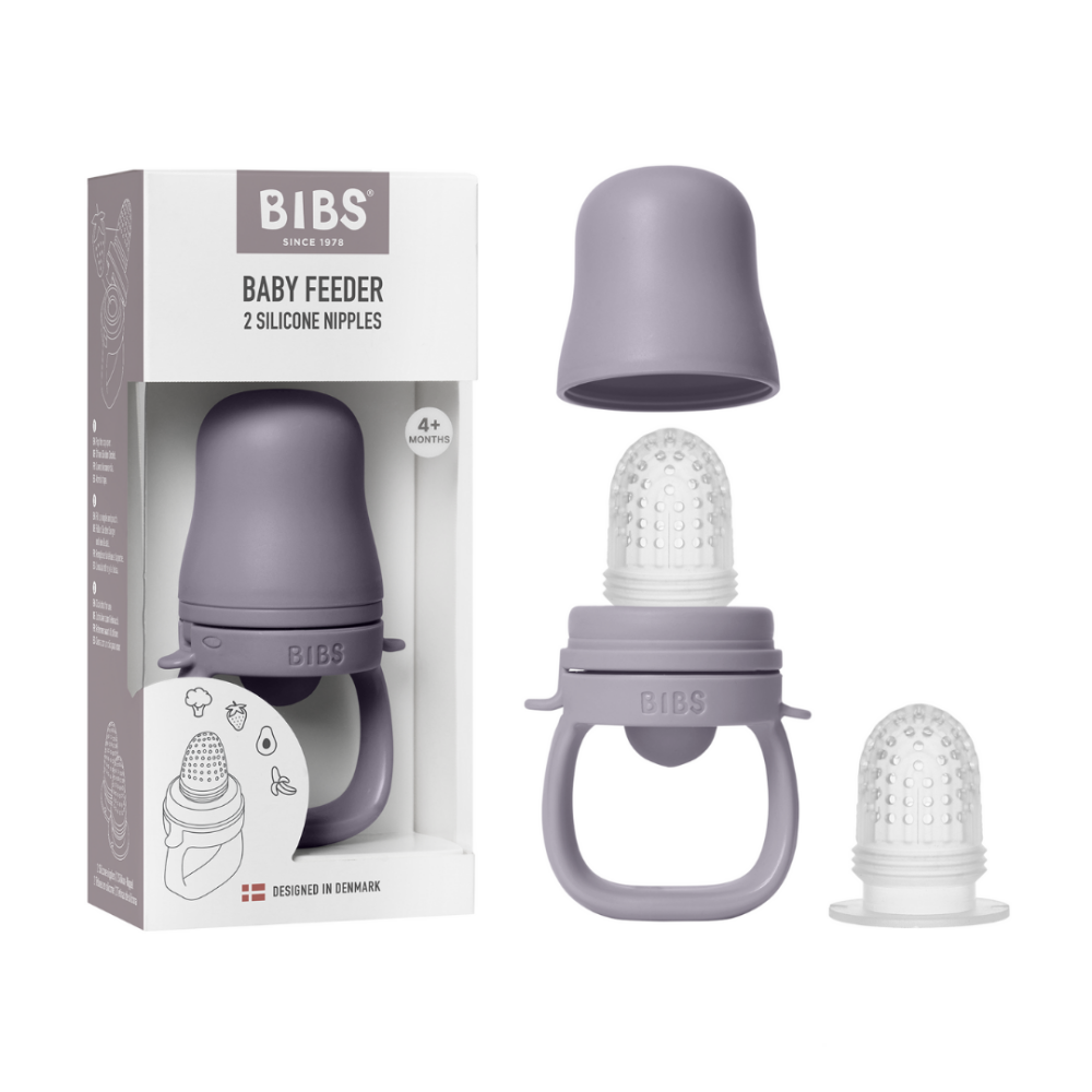 Dispozitiv de hranire BIBS Baby Feeder cu 2 tetine din silicon, Fossil Grey