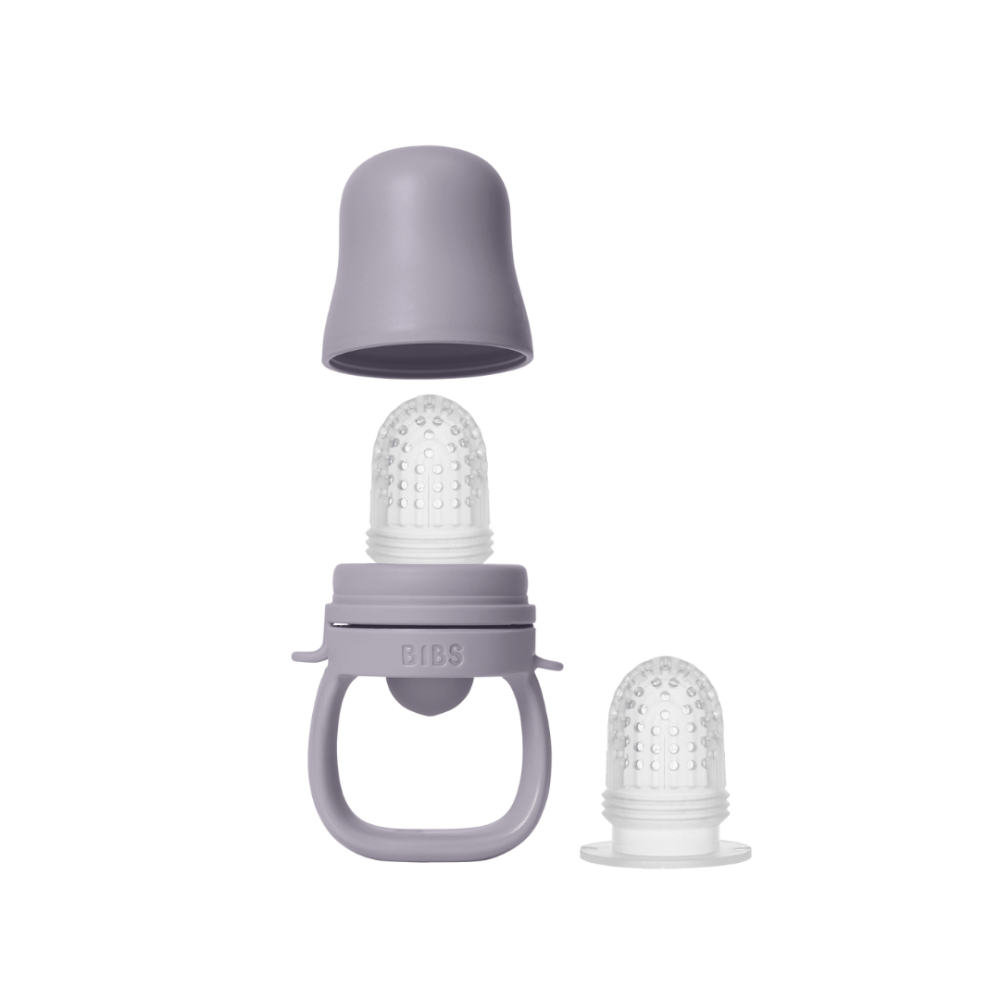 Dispozitiv de hranire BIBS Baby Feeder cu 2 tetine din silicon, Fossil Grey