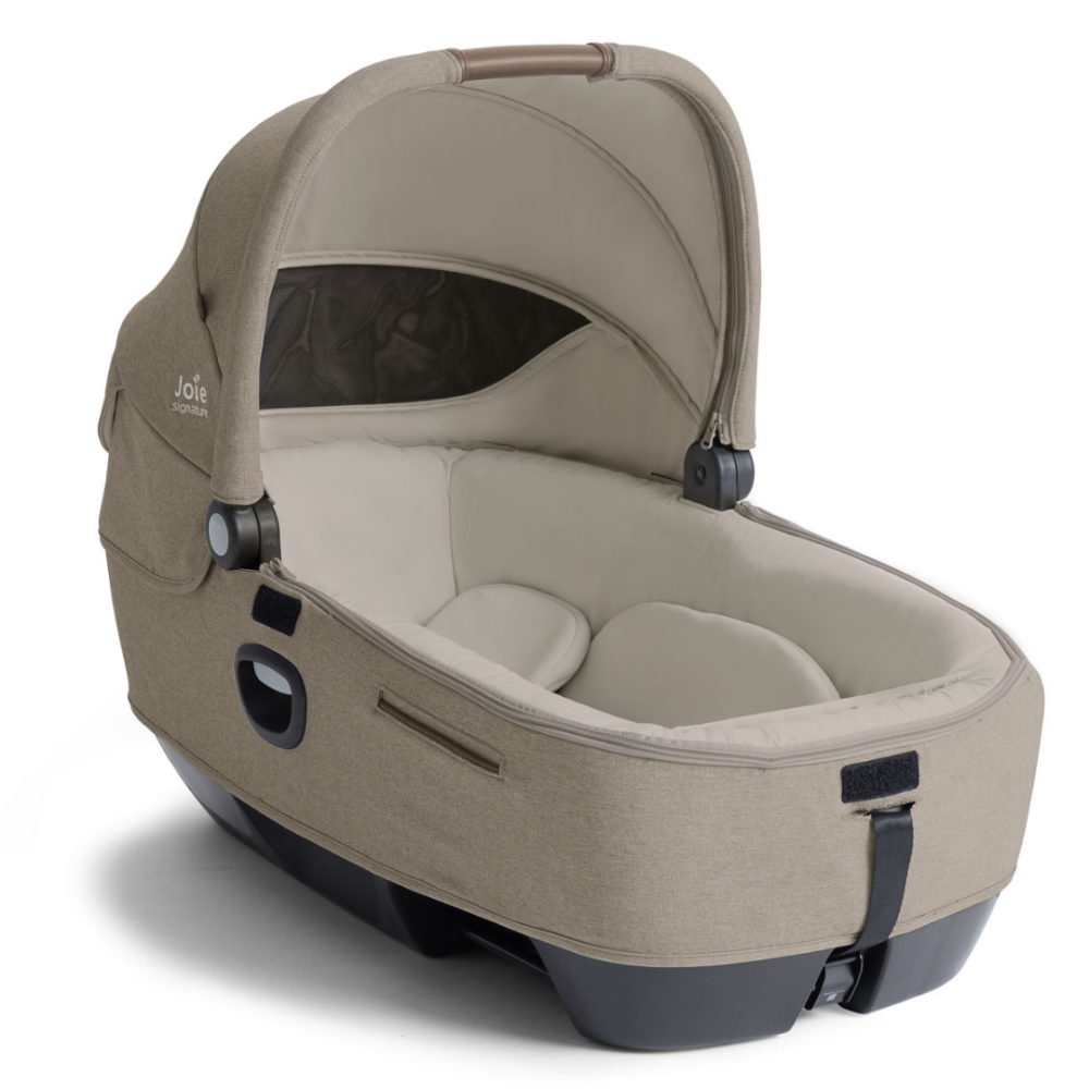 Landou auto Joie Calmi R129 Signature Sandstone, nastere-70 cm, testat ADAC si testat Suplimentar la impact lateral, frontal si din spate