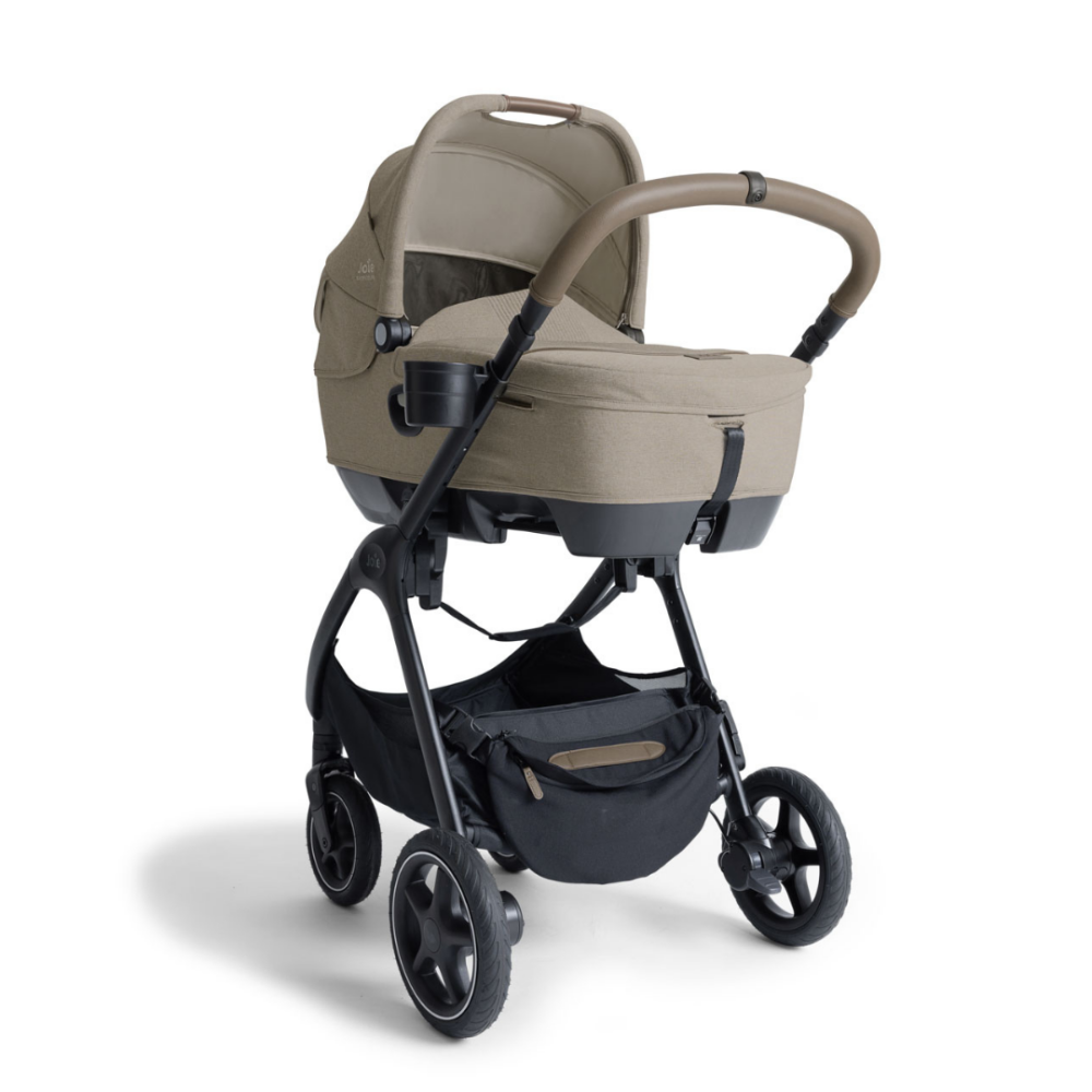 Landou auto Joie Calmi R129 Signature Sandstone, nastere-70 cm, testat ADAC si testat Suplimentar la impact lateral, frontal si din spate