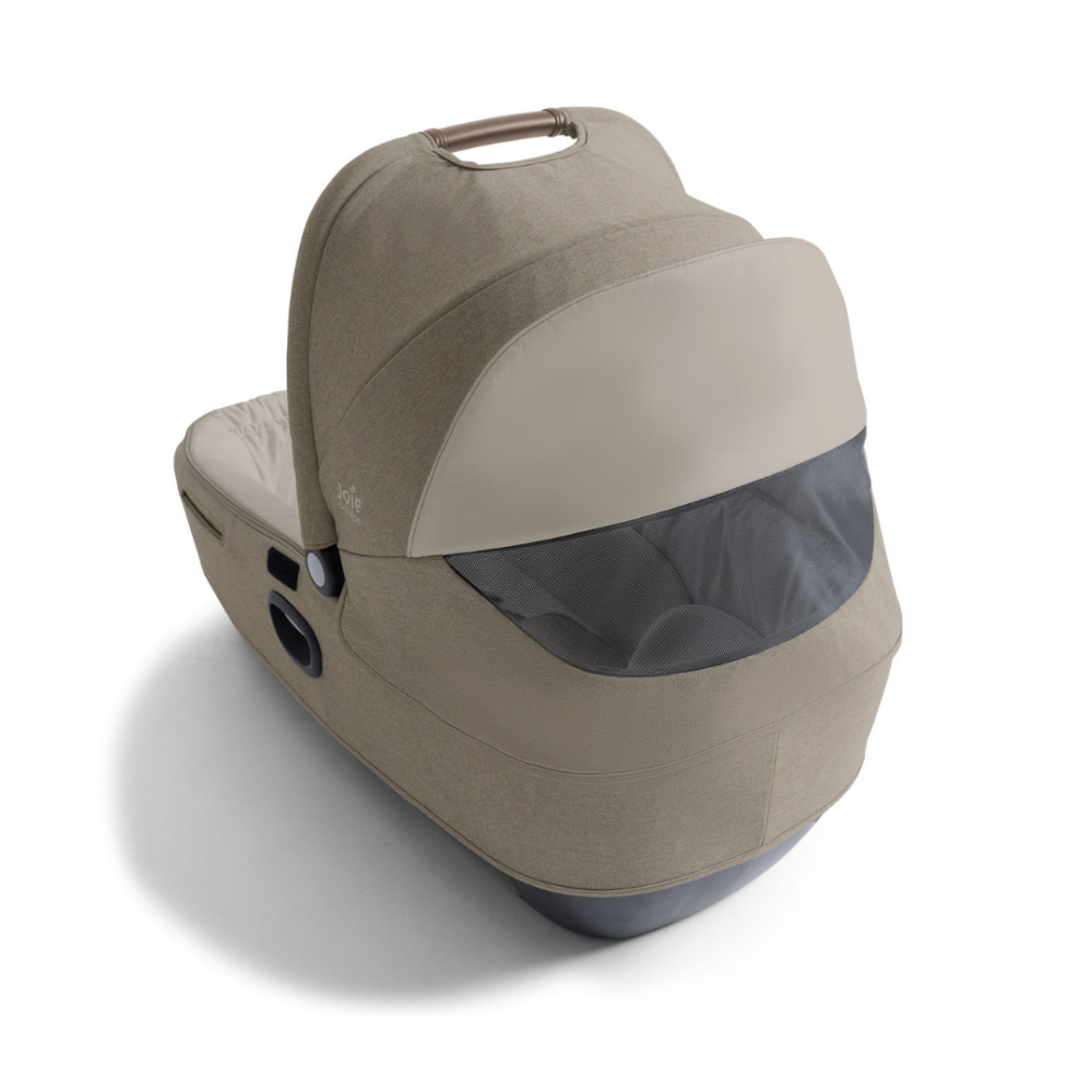 Landou auto Joie Calmi R129 Signature Sandstone, nastere-70 cm, testat ADAC si testat Suplimentar la impact lateral, frontal si din spate