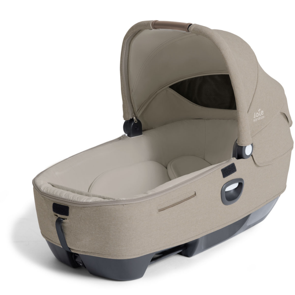 Landou auto Joie Calmi R129 Signature Sandstone, nastere-70 cm, testat ADAC si testat Suplimentar la impact lateral, frontal si din spate