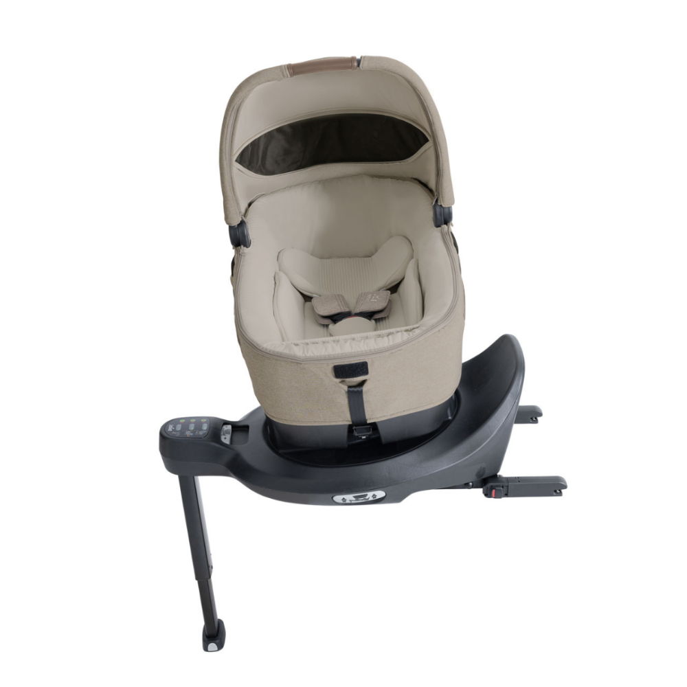 Landou auto Joie Calmi R129 Signature Sandstone, nastere-70 cm, testat ADAC si testat Suplimentar la impact lateral, frontal si din spate