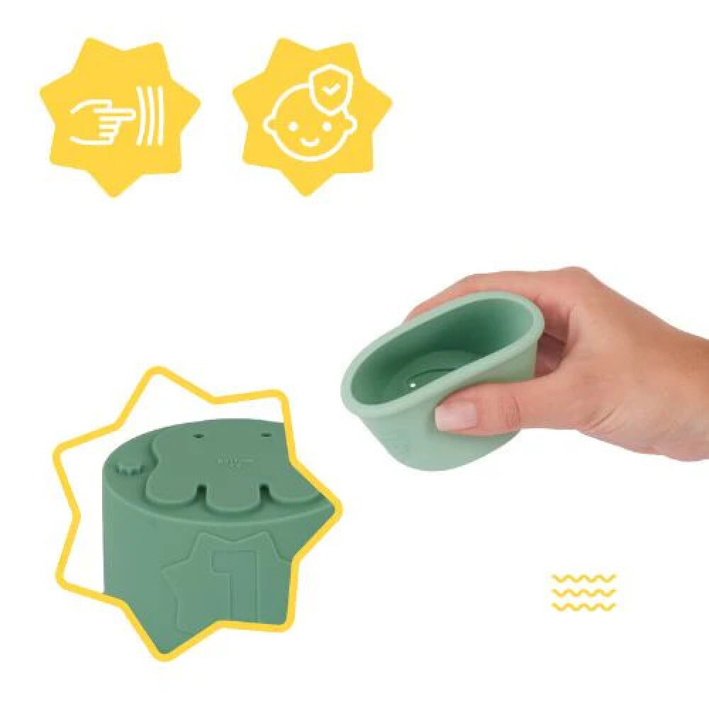 Set 7 jucarii stivuibile Badabulle pentru baie
