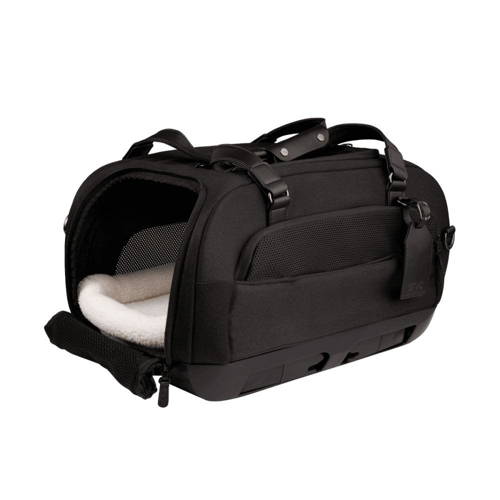 Sistem de transport si protectie Avion/Auto pentru Animale de Companie tip geanta Tavo Dupree II cu sistem de prindere Isofix, Onyx