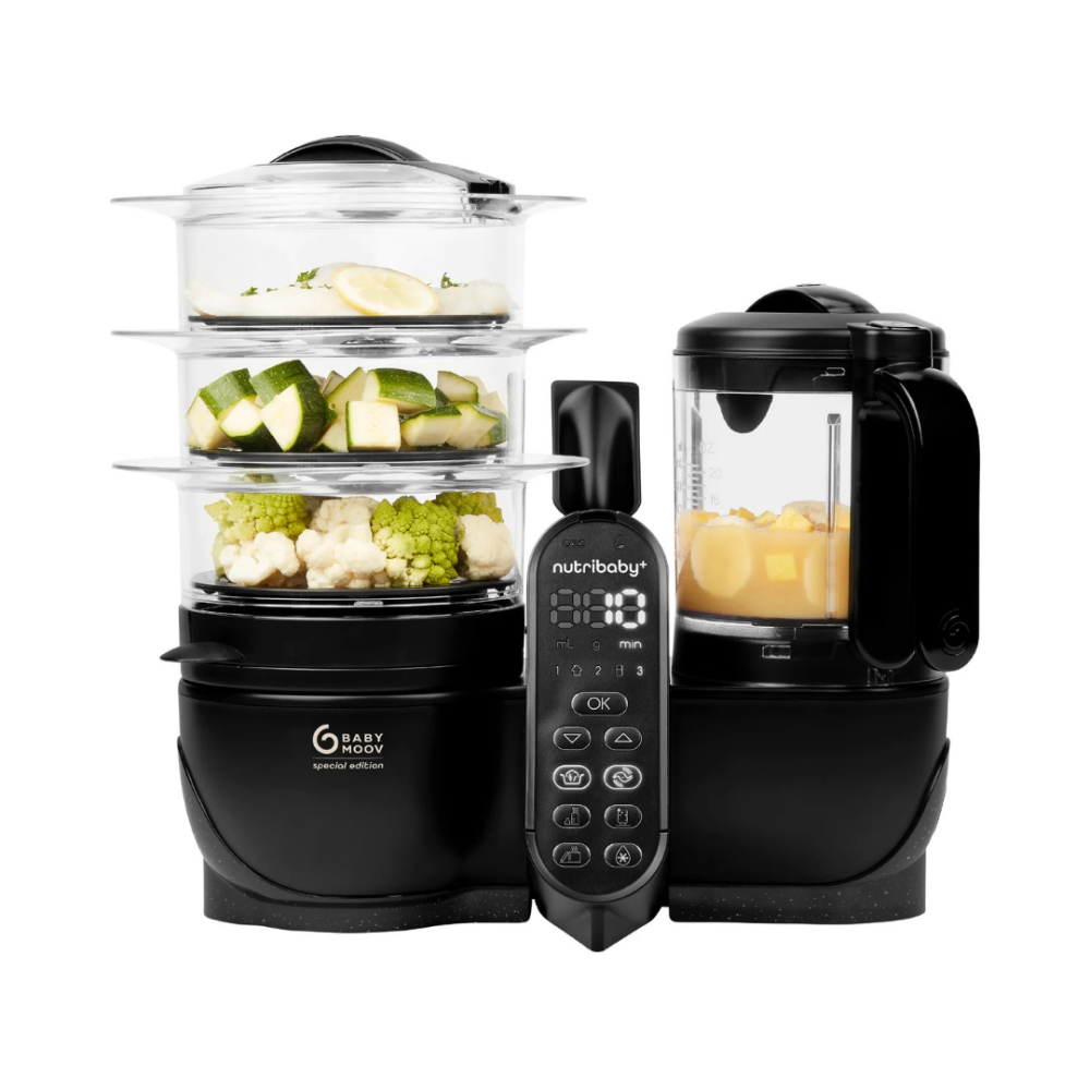 Robot de gatit pentru bebelusi Babymoov Nutribaby multifunctional 5 in 1 (+) XL, Mineral Black