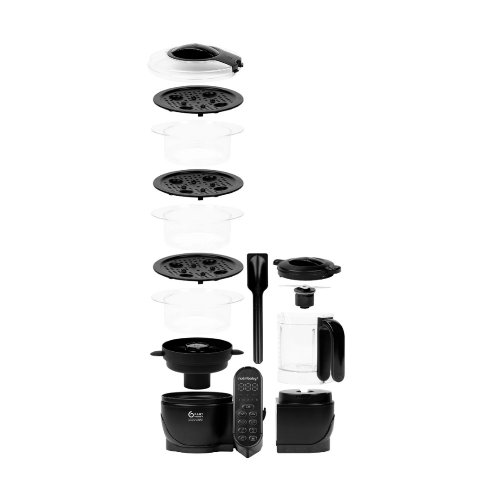 Robot de gatit pentru bebelusi Babymoov Nutribaby multifunctional 5 in 1 (+) XL, Mineral Black