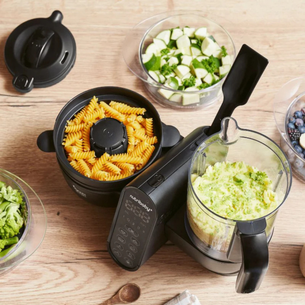 Robot de gatit pentru bebelusi Babymoov Nutribaby multifunctional 5 in 1 (+) XL, Mineral Black