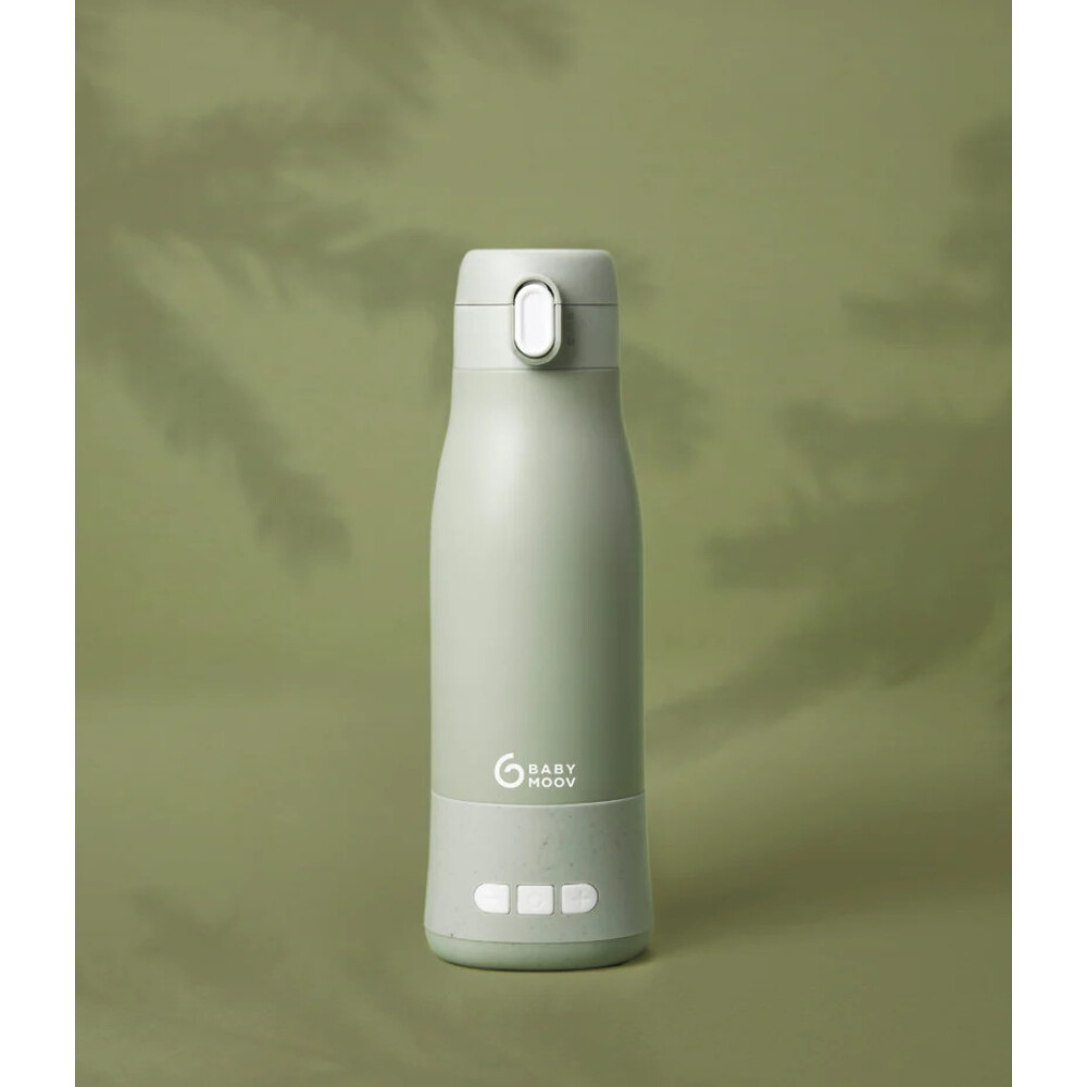 Incalzitor de biberoane portabil si reincarcabil Babymoov, Moov & Feed, Sage Green
