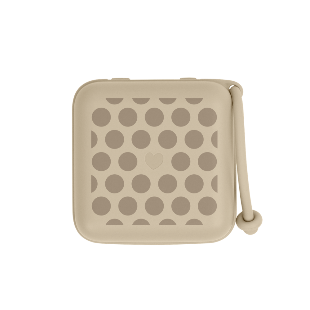 Cutie multifunctionala pentru depozitare suzete, BIBS Studio Collection Polka Dots Mega Vanilla Dark Oak